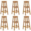 Bar Stools 6 pcs Solid Acacia Wood