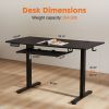 Sweetcrispy Electric Standing Desk with Keyboard Tray Large Ergonomic Computer Desk Home Office Desk,55 x 24 Inches Black