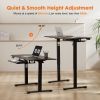 Sweetcrispy Electric Standing Desk with Keyboard Tray Large Ergonomic Computer Desk Home Office Desk,55 x 24 Inches Black