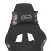Massage Gaming Chair with Footrest Black and Camouflage Fabric