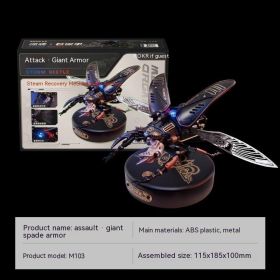 3d Beetle Mechanical Punk Metal Model Assembly (Option: MI03 Plus Acrylic Display Box)