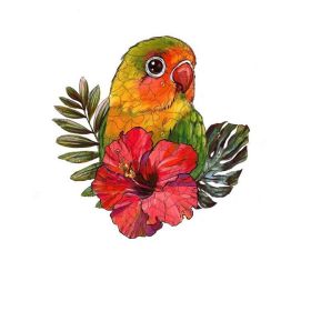 Wooden Puzzle Toy Children's Development Brain DIY Puzzle Three-dimensional Animal Puzzle (Option: Rose Parrot A3)