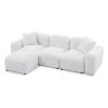 L-Shape Modular Sectional Sofa,DIY Combination,Teddy Fabric